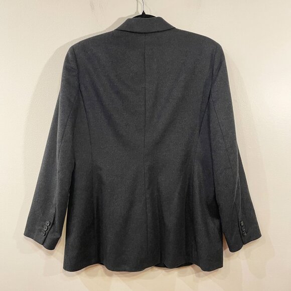 EUC Vtg Wool Cashmere Blazer Lands' End Charcoal 10P - Picture 2 of 6